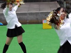 gakuennsai1 Sizzling Threesome-Petite Babe Takes Two Big Dicks Deep