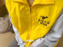 A_food_delivery_guy_tricks_a_female_Meituan_rider Submissive Pet Pleasures-Rough Anal Play for Ultimate Satisfaction